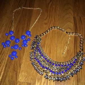 2 Blue & Gold Necklaces